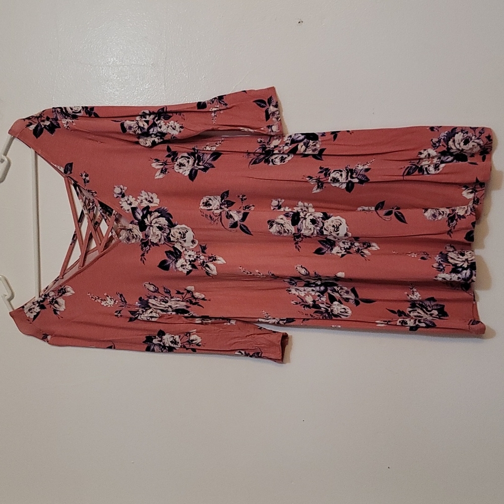 Women's Rue21 3/4 Sleeve Medium Floral Print Dress